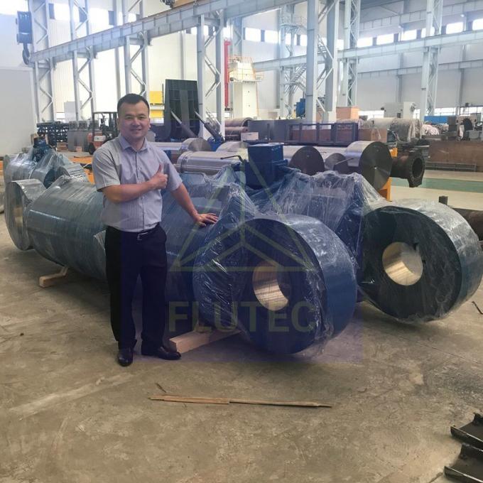 Acero de carbono cilindro hidráulico hecho a medida de doble acción para cables de tornillo 1