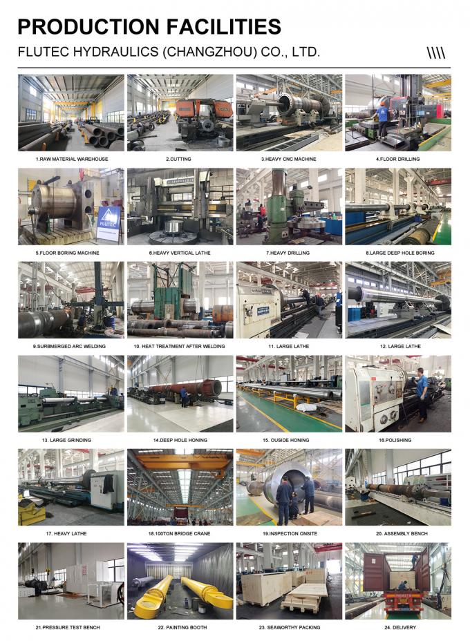 cilindro de aceite hidráulico industrial de trabajo pesado / cilindro hidráulico de tipo pistón 8